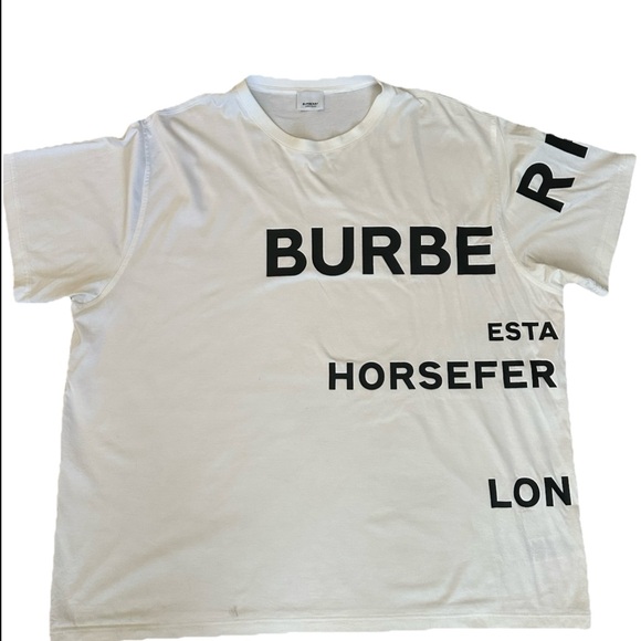 Burberry White Graphic Horseferry T-Shirt